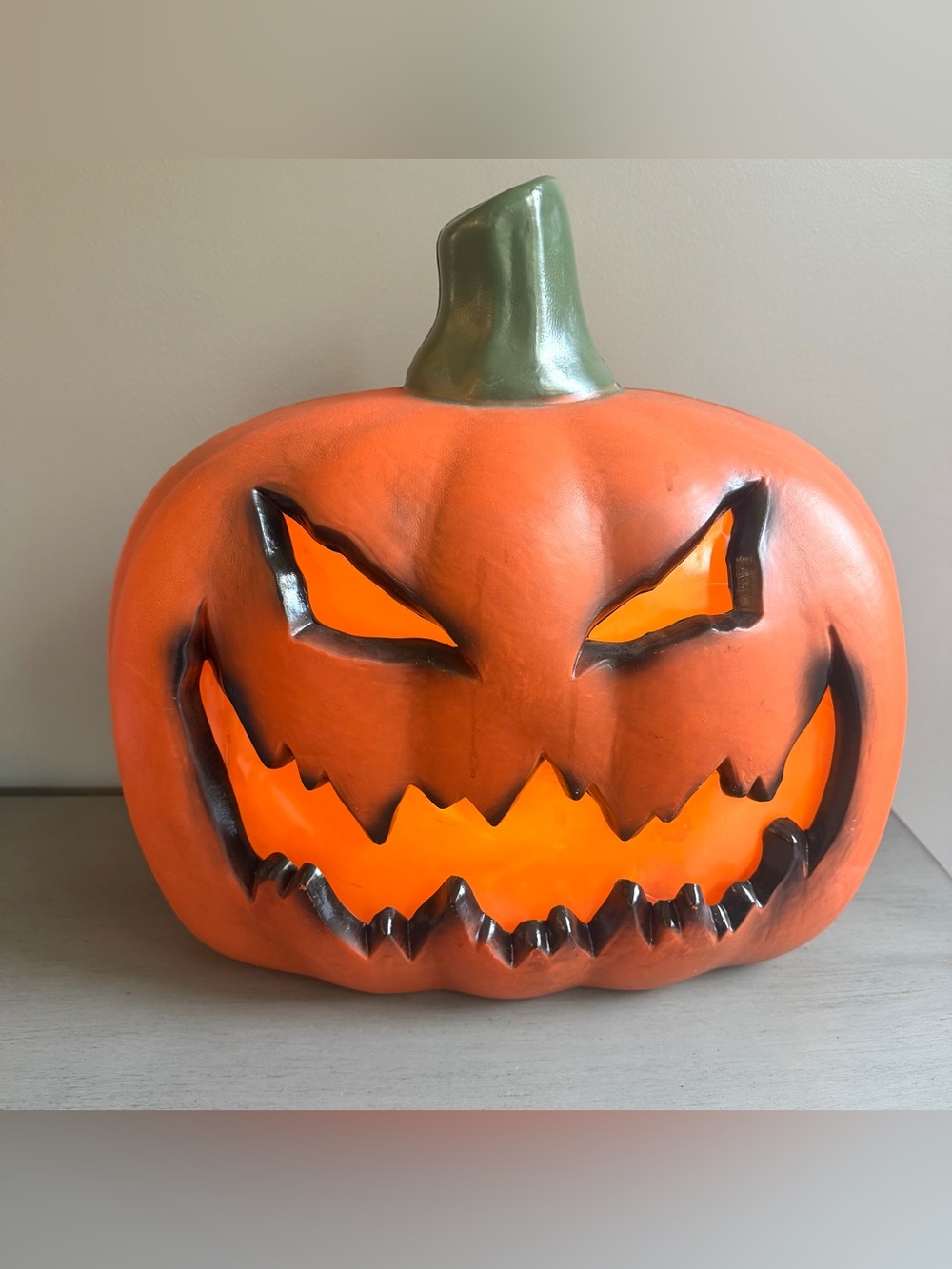 Gemmy Halloween Jack-O'-Lantern Pumpkin Light Up Large Decor 17" Spooky Scary